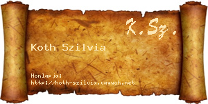 Koth Szilvia névjegykártya